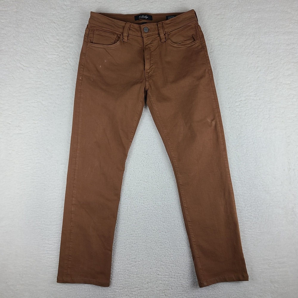 34 Heritage Jeans‎ Mens 32x30 Brown Courage Mid Rise Straight Dark Wash HEMMED *